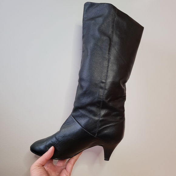 Kinney, Black leather heeled boots - Picture 9 of 16